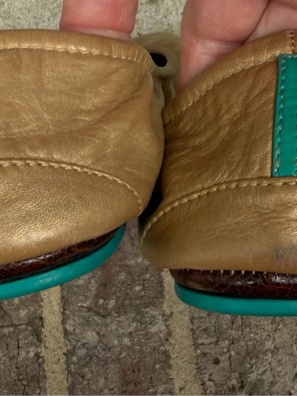 Tieks Metallic Gold Ballet flats size 11